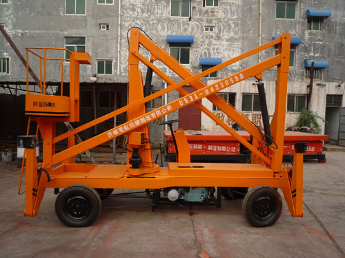 Bent arm type lifting platform